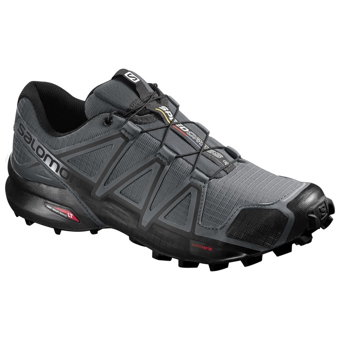 Salomon Singapore Mens Trail Running Shoes - SPEEDCROSS 4 Grey/Black | 05976-OCJG